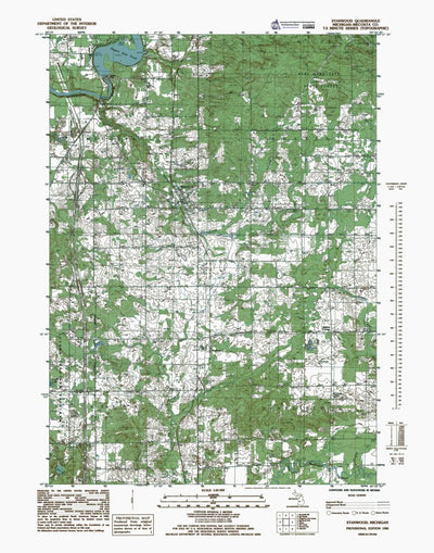 Western Michigan University MI-Stanwood: Authoritative US Topos 1985 digital map