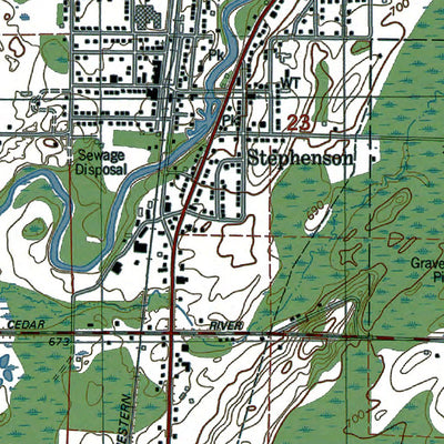 Western Michigan University MI-Stephenson: Authoritative US Topos 1982 digital map