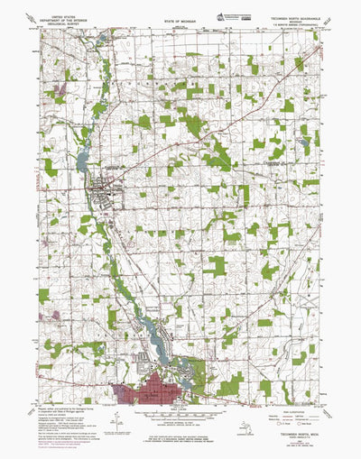 Western Michigan University MI-Tecumseh North: Authoritative US Topos 1967 digital map