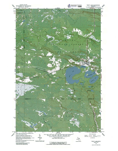 Western Michigan University MI-Trout Lake: Authoritative US Topos 1964 digital map