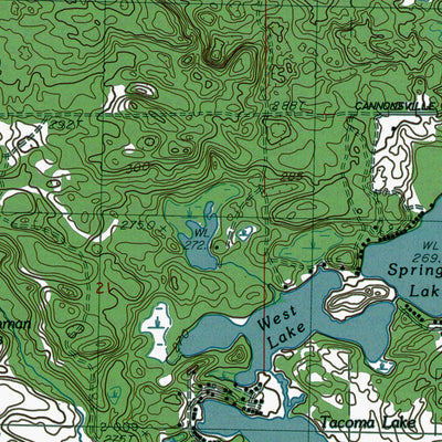 Western Michigan University MI-Trufant: Authoritative US Topos 1985 digital map