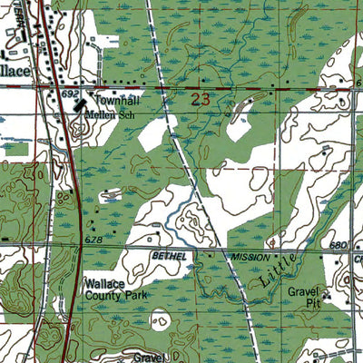 Western Michigan University MI-Wallace: Authoritative US Topos 1982 digital map