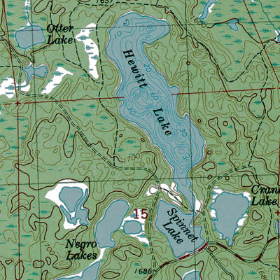 Western Michigan University MI-WI-Chaney Lake: Authoritative US Topos 1982 digital map