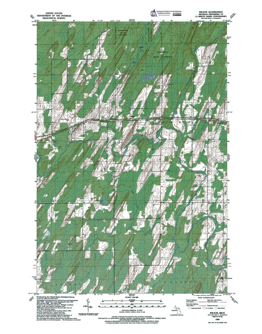 MI-Wilson: Authoritative US Topos 1989 Map by Western Michigan ...