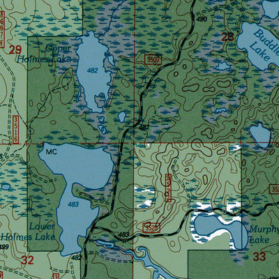 Western Michigan University MI-Winslow Lake: Authoritative US Topos 1999 digital map