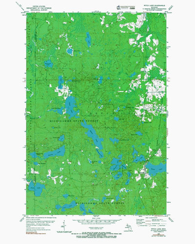 Western Michigan University MI-Witch Lake: Authoritative US Topos 1975 digital map