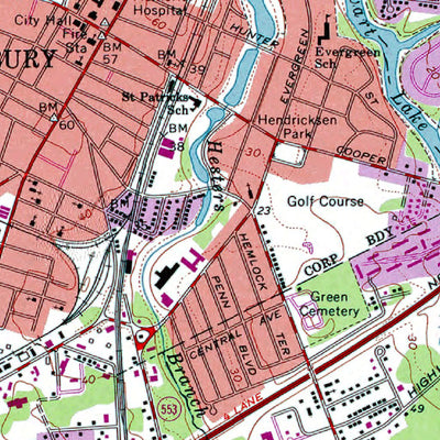 Western Michigan University NJ-PA-Woodbury: Authoritative US Topos 1967 digital map