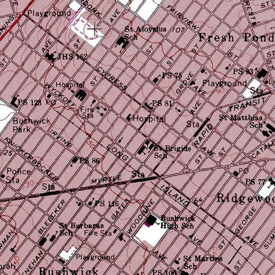 Western Michigan University NY-Brooklyn: Authoritative US Topos 1967 digital map