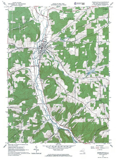 Western Michigan University NY-Franklinville: Authoritative US Topos 1963 digital map