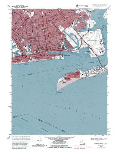 Western Michigan University NY-NJ-Coney Island: Authoritative US Topos 1966 digital map