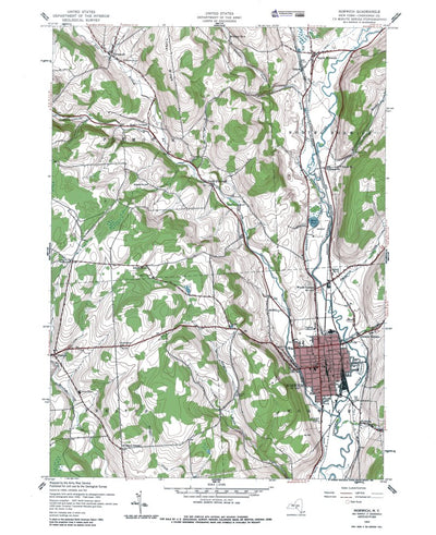 Western Michigan University NY-Norwich: Authoritative US Topos 1943 digital map