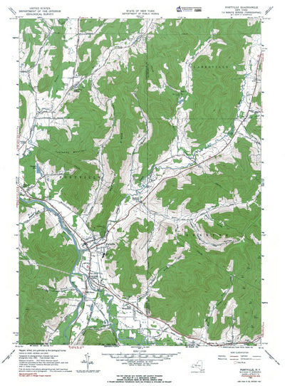 Western Michigan University NY-Portville: Authoritative US Topos 1961 digital map