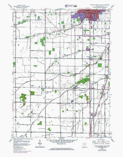 Western Michigan University OH-Bowling Green South: Authoritative US Topos 1958 digital map