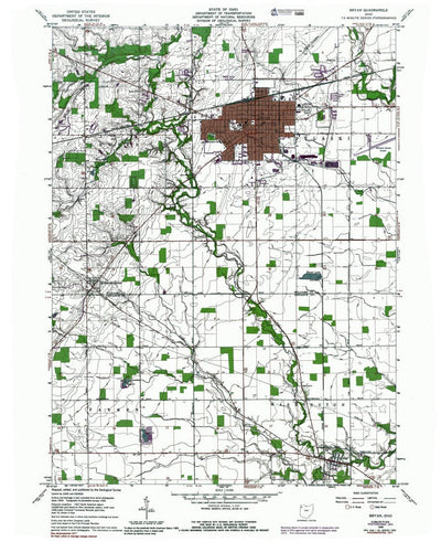 Western Michigan University OH-Bryan: Authoritative US Topos 1973 digital map