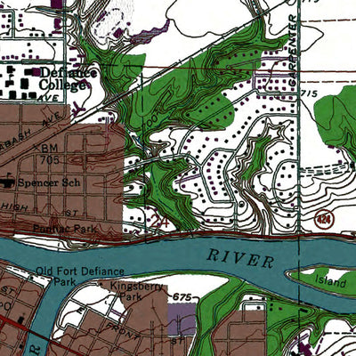 Western Michigan University OH-Defiance East: Authoritative US Topos 1979 digital map