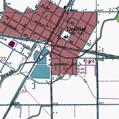 Western Michigan University OH-Deshler: Authoritative US Topos 1960 digital map