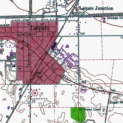 Western Michigan University OH-Leipsic: Authoritative US Topos 1960 digital map