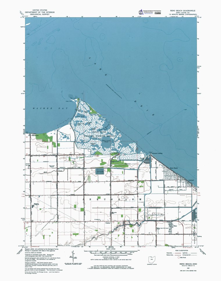 OH-Reno Beach: Authoritative US Topos 1967 Map by Western Michigan ...