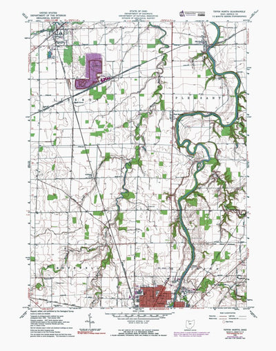 Western Michigan University OH-Tiffin North: Authoritative US Topos 1960 digital map