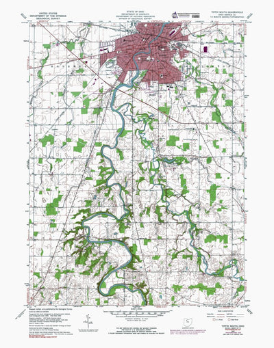 Western Michigan University OH-Tiffin South: Authoritative US Topos 1960 digital map