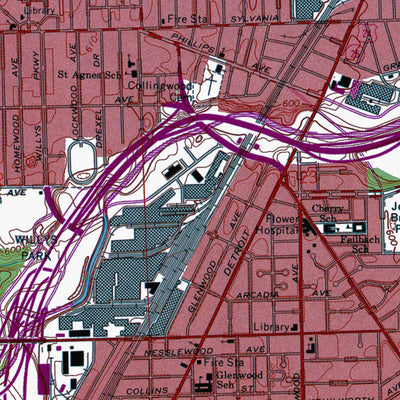 Western Michigan University OH-Toledo: Authoritative US Topos 1965 digital map