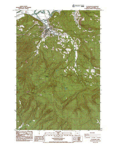 Western Michigan University OR-Clatskanie: Authoritative US Topos 1985 digital map