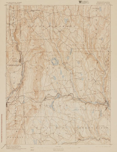 Western Michigan University PA-HONESDALE: Authoritative US Topos Historic 1892 digital map