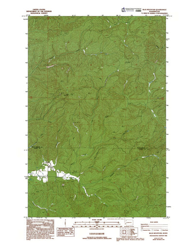 Western Michigan University WA-Blue Mountain: Authoritative US Topos 1986 digital map