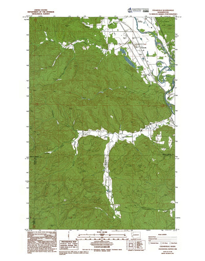 Western Michigan University WA-Cedarville: Authoritative US Topos 1986 digital map