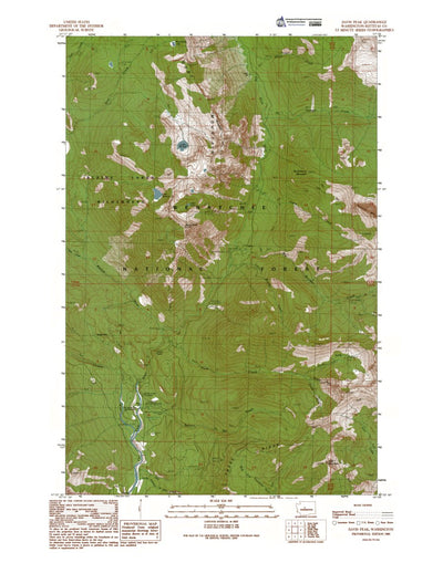 Western Michigan University WA-Davis Peak: Authoritative US Topos 1989 digital map