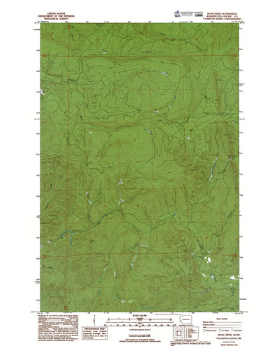 Western Michigan University WA-Dean Creek: Authoritative US Topos 1986 digital map