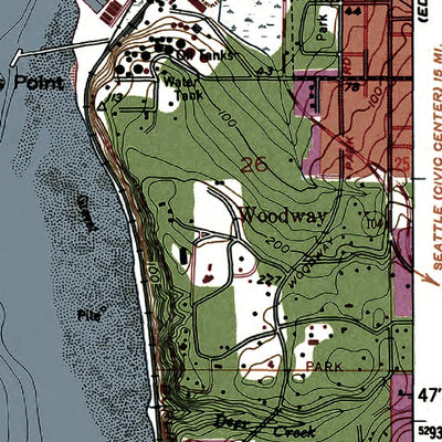 Western Michigan University WA-Edmonds West: Authoritative US Topos 1953 digital map