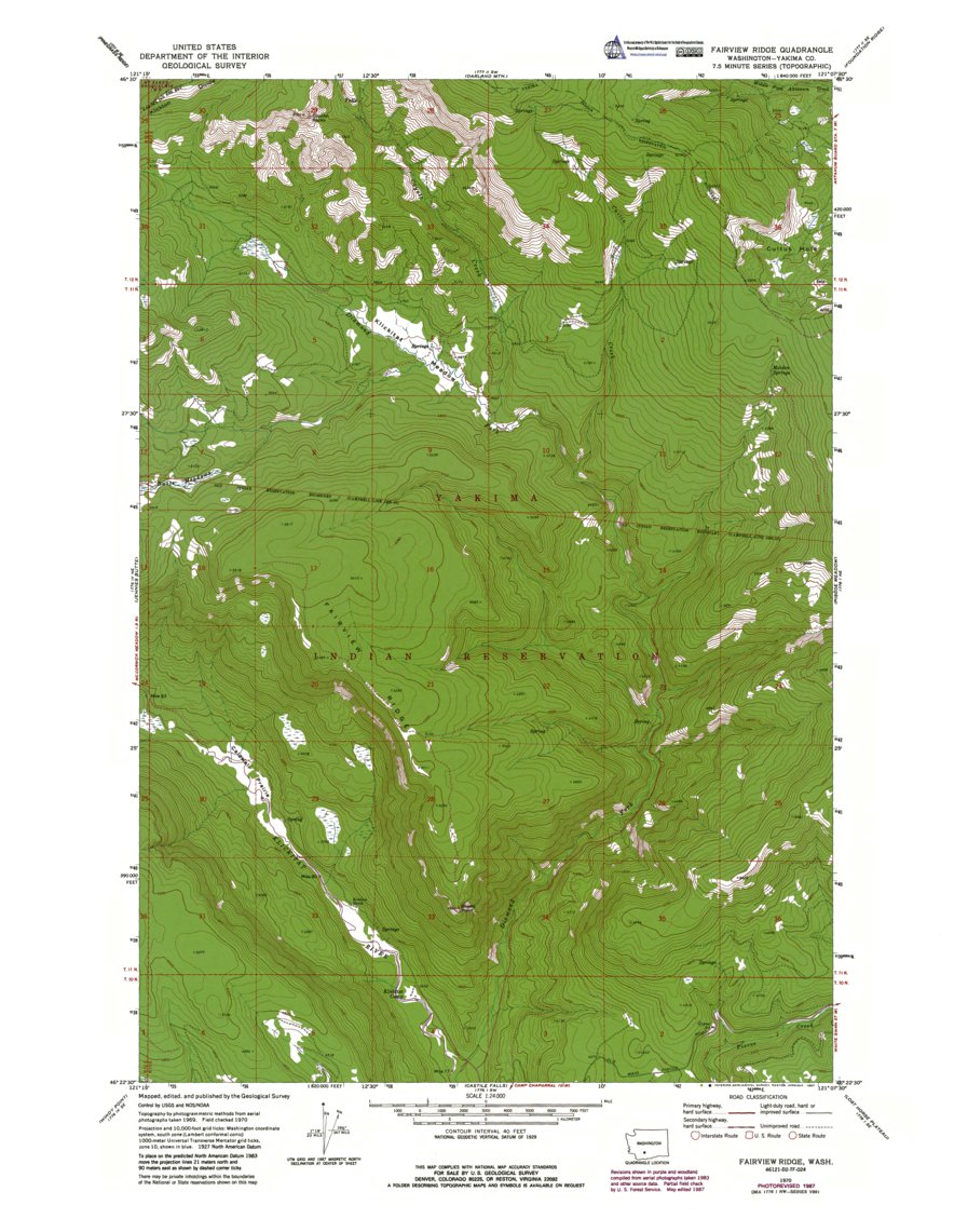 WA-Fairview Ridge: Authoritative US Topos 1970 Map by Western Michigan ...