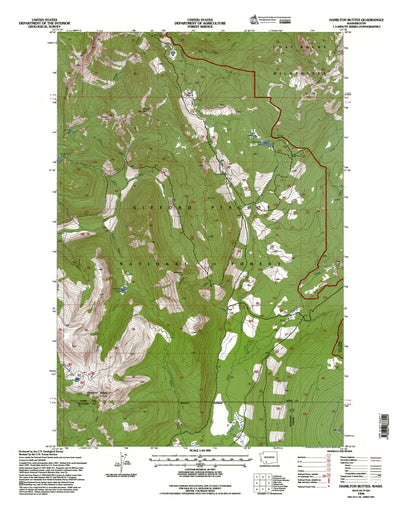 Western Michigan University WA-Hamilton Buttes: Authoritative US Topos 1994 digital map