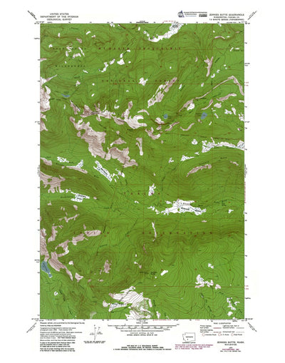 Western Michigan University WA-Jennies Butte: Authoritative US Topos 1970 digital map