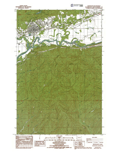 Western Michigan University WA-Montesano: Authoritative US Topos 1986 digital map