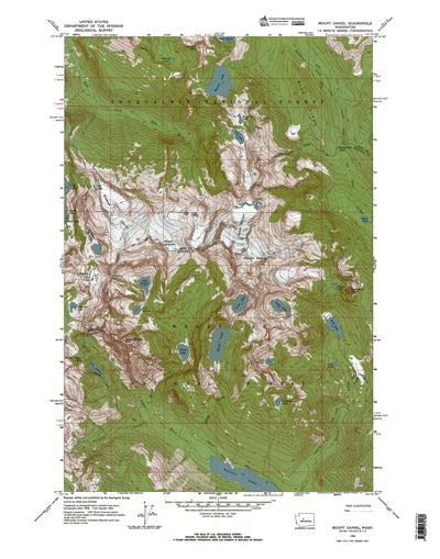 Western Michigan University WA-Mount Daniel: Authoritative US Topos 1965 digital map