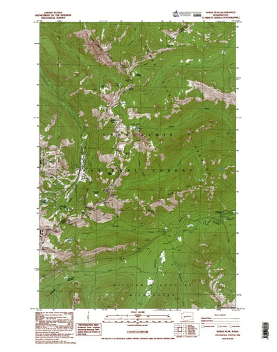 Western Michigan University WA-Norse Peak: Authoritative US Topos 1988 digital map