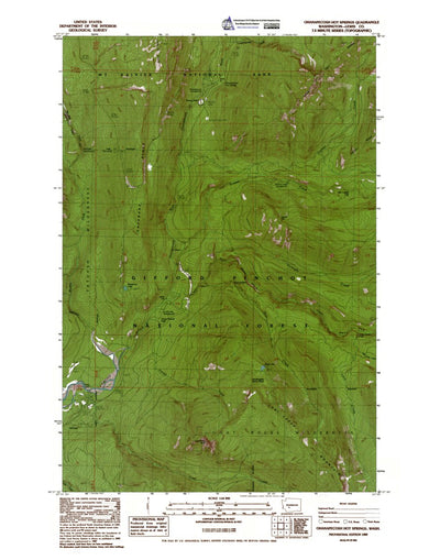 Western Michigan University WA-Ohanapecosh Hot Springs: Authoritative US Topos 1989 digital map