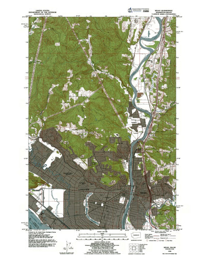 Western Michigan University WA-OR-Kelso: Authoritative US Topos 1990 digital map