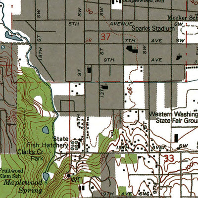 Western Michigan University WA-Puyallup: Authoritative US Topos 1961 digital map