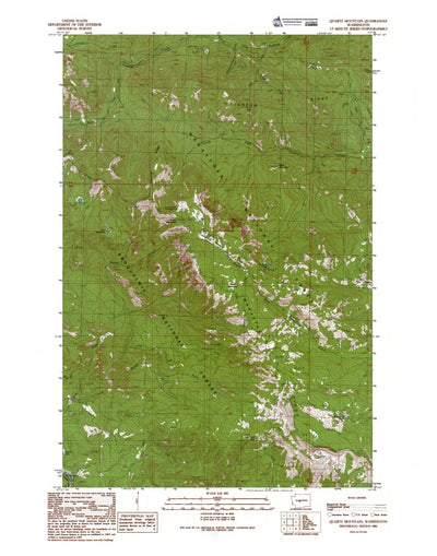 Western Michigan University WA-Quartz Mountain: Authoritative US Topos 1989 digital map
