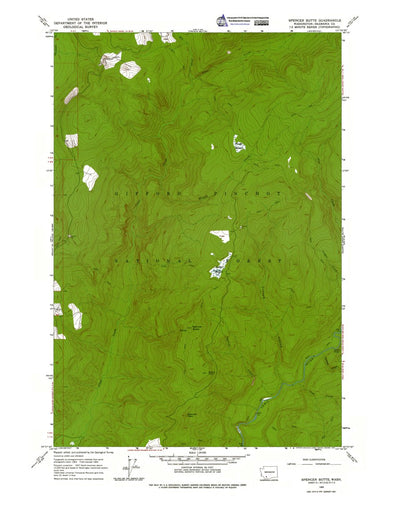 Western Michigan University WA-Spencer Butte: Authoritative US Topos 1965 digital map