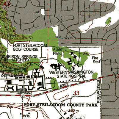 Western Michigan University WA-Steilacoom: Authoritative US Topos 1959 digital map