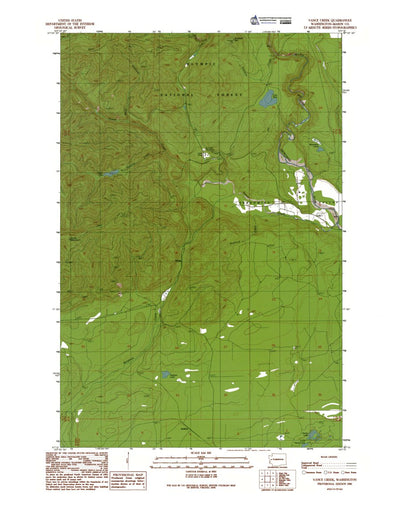 Western Michigan University WA-Vance Creek: Authoritative US Topos 1990 digital map