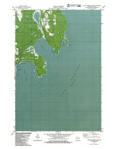 Western Michigan University WI-Baileys Harbor East: Authoritative US Topos 1982 digital map