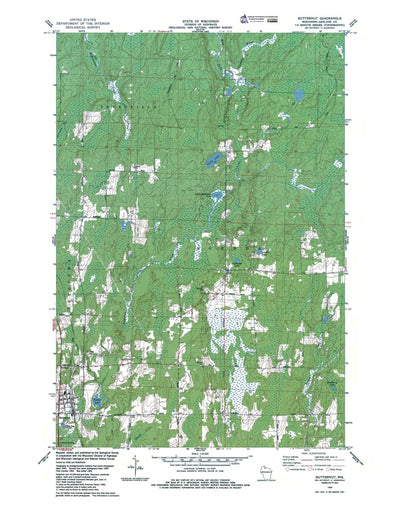 Western Michigan University WI-Butternut: Authoritative US Topos 1984 digital map