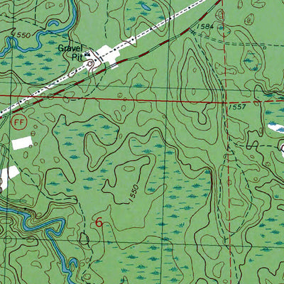 Western Michigan University WI-Hay Creek Flowage: Authoritative US Topos 1984 digital map