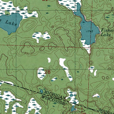Western Michigan University WI-MI-Black Oak Lake: Authoritative US Topos 1981 digital map