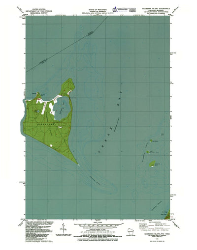 Western Michigan University WI-MI-Chambers Island: Authoritative US Topos 1982 digital map